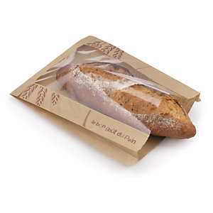 Sachet à pain spéciaux baguette en papier avec fenêtre