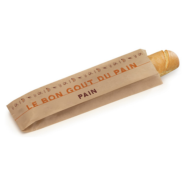 Sachet papier brun imprimé "pain" - 1