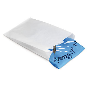 Sachet papier kraft blanc à soufflets 12X21X6 cm