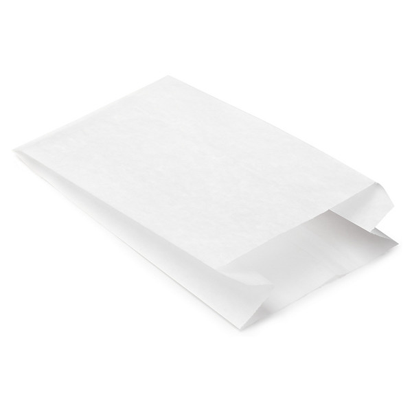 Sachet papier kraft blanc à soufflets - 1