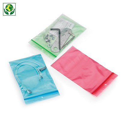 Sachet plastique 50% recyclé zip couleur translucide 50 microns - 1