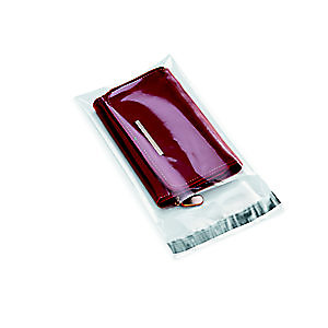 Sachet plastique haute brillance à fermeture adhésive - 12 x 18 cm - Transparent - Carton de 1000