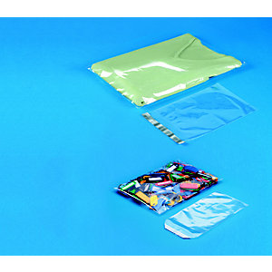 Sachet plastique haute brillance à fermeture adhésive - 16 x 22 cm - Transparent - Carton de 1000