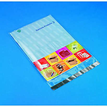Sachet plastique haute brillance à fermeture adhésive - 22 x 31 cm - Transparent - Carton de 1000