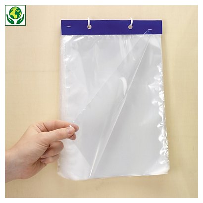 Sachet plastique liassé transparent RAJA 20 microns 14x22 cm - 1