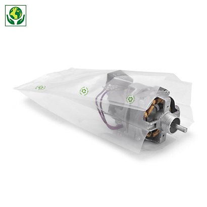 Sachet plastique recyclé à soufflets transparent 150 microns RAJA - 1