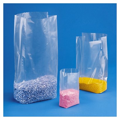 Sachet plastique à soufflets 30 microns - Emballages RAJA