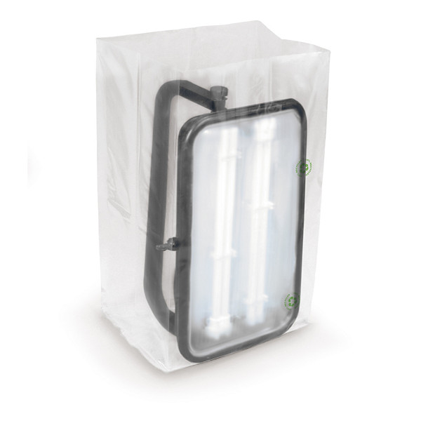 Sachet plastique à soufflets transparent 50 microns recyclé RAJA 38x70x30 cm - 1