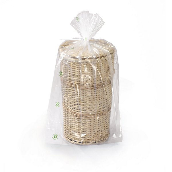 Sachet plastique à soufflets transparent 50 microns recyclé RAJA 60x100x40 cm - 3