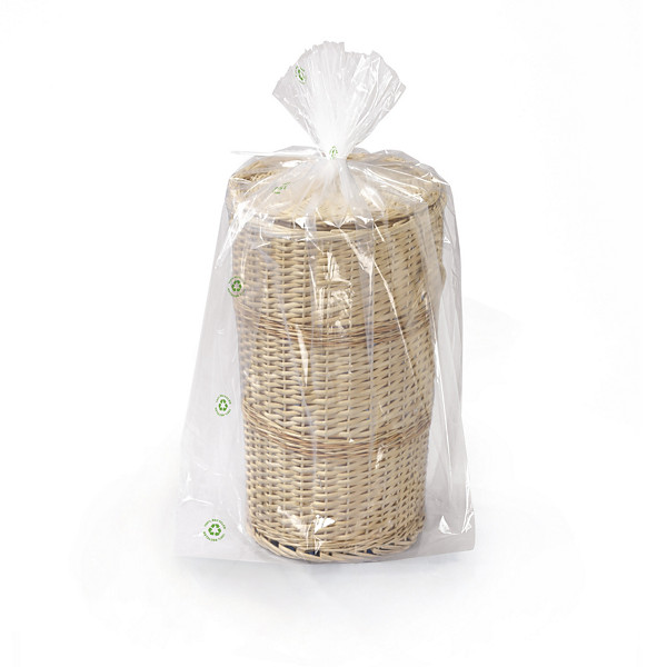 Sachet plastique à soufflets transparent 50 microns recyclé RAJA 80x160x60 cm - 1
