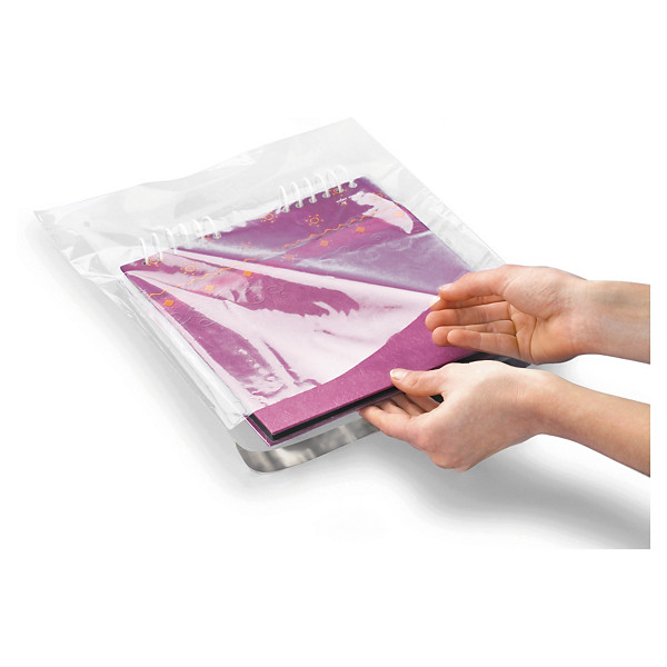 Sachet plastique transparent haute brillance à fermeture adhésive 40 microns 23x32 cm - 1