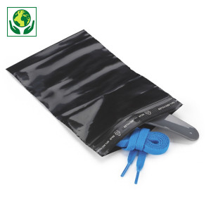 Sachet plastique zip 50% recyclé noir opaque RAJA