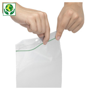 Sachet plastique zip 50% recyclé transparent 100 microns - Best Price