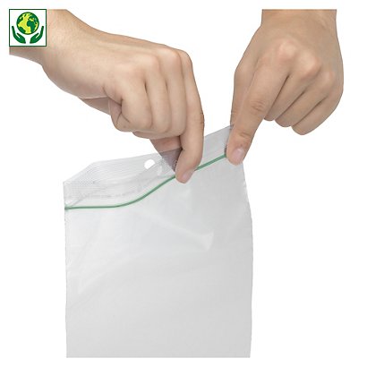 Sachet plastique zip 50% recyclé transparent 100 microns - Best Price - 1