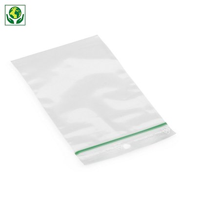 Sachet plastique zip 50% recyclé transparent 100 microns RAJA 10 x 15 cm  - 1