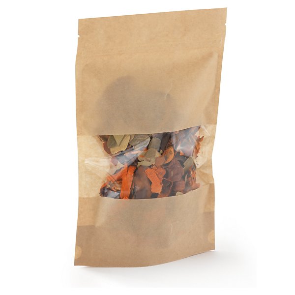 Sachet plastique zip kraft avec fenêtre transparente à soudures étanches 1000ml - 4