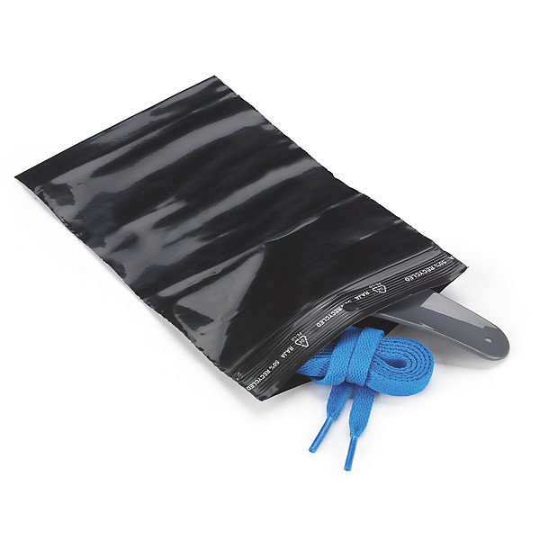 Sachet plastique zip noir opaque 60 microns 50% recyclé RAJA - 1