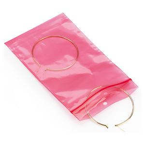 Sachet plastique zip rose translucide 50 microns