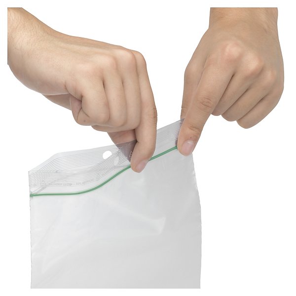 Sachet plastique zip transparent 60 microns 50% recyclé RAJA 25X35 cm - 2
