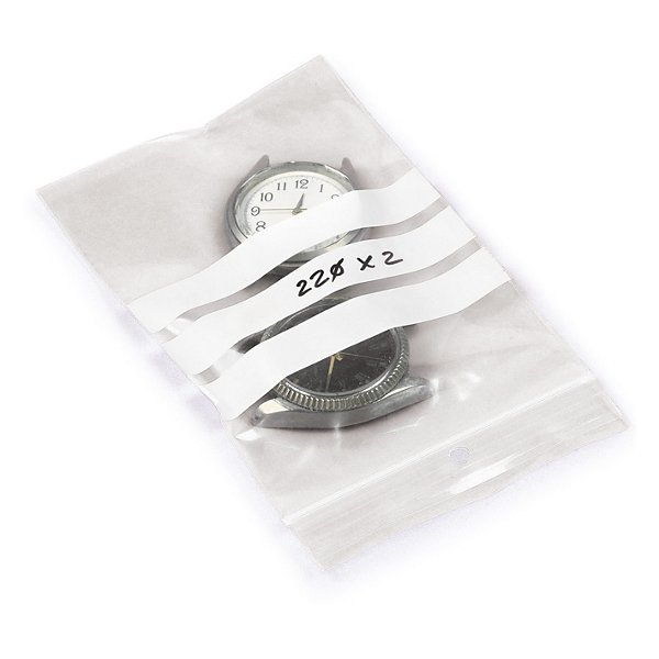 Sachet plastique zip transparent à bandes blanches 50 microns - 2