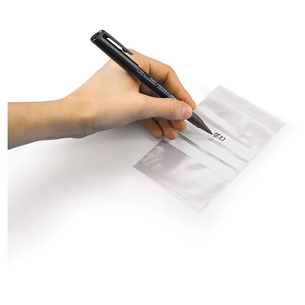 Sachet plastique zip transparent à bandes blanches 50 microns - 4