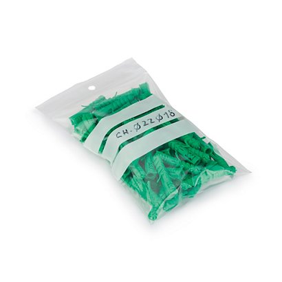 Sachet plastique zip transparent à bandes blanches 50 microns - 1