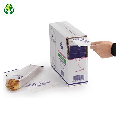 Sachet sandwich papier en boîte distributrice
