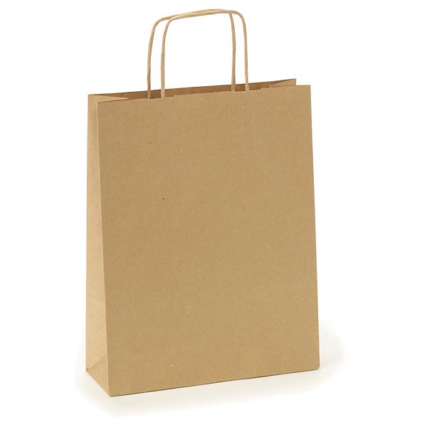 Saco de papel kraft 100 % reciclado com asas retorcidas - 2
