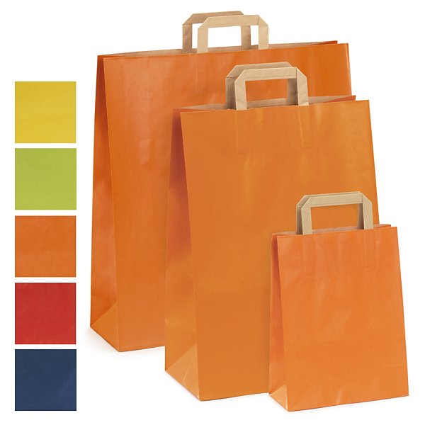 Saco de papel kraft de cor com asas planas RAJA - 3