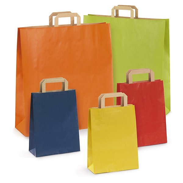 Saco de papel kraft vermelho com asas planas RAJA 32x45x17 cm - 3