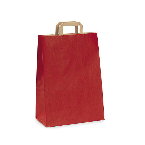 Saco de papel kraft vermelho com asas planas RAJA 32x45x17 cm - 1