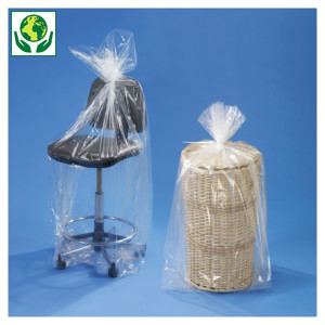 Saco de plástico com foles 100 mícrones/Galga 400 100% reciclado RAJA