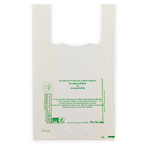 Sacs biodégradables en liasse beige 30x50x15cm