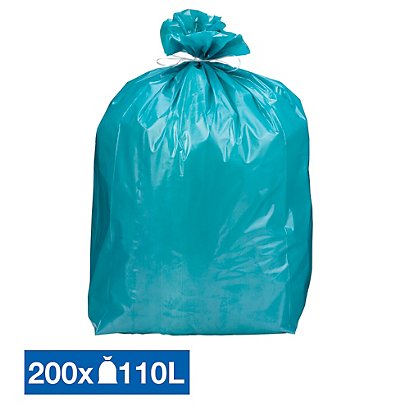 Sacs poubelle bleus 110 L, par 200 - 1