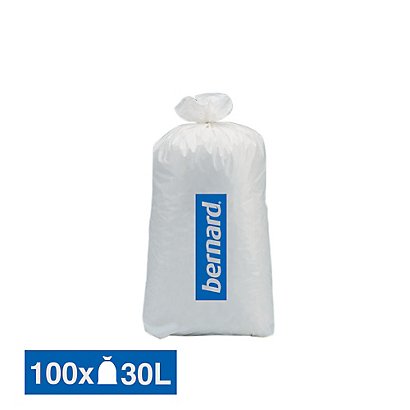 Sacs poubelle déchets courants Bernard blancs 30 L, lot de 100 - 1