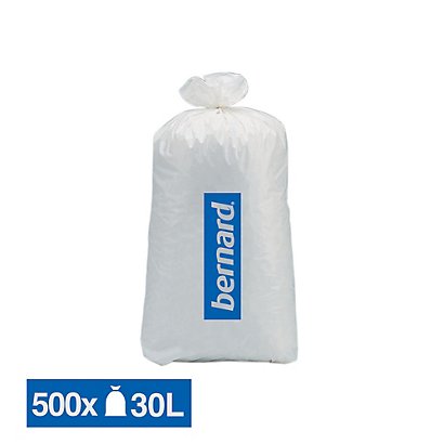 Sacs poubelle déchets courants Bernard blancs 30 L, lot de 500 - 1