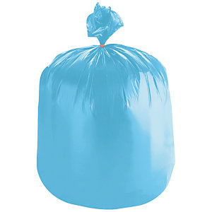 Sacs poubelle déchets légers 1er prix bleus 30 L, lot de 1000