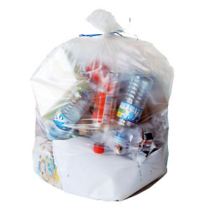 Sacs poubelle déchets légers 1er prix translucides 110 L, lot de 500