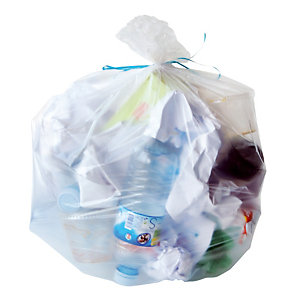 Sacs poubelle déchets légers 1er prix translucides 30 L, lot de 500
