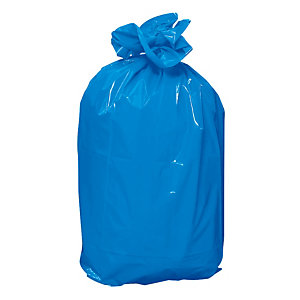 Sacs poubelle déchets lourds bleus 110 L, lot de 100