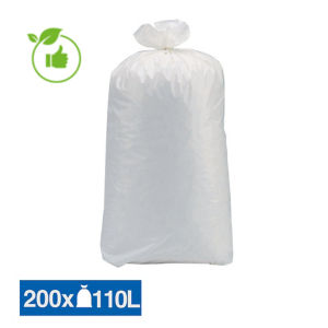 Sacs poubelle déchets lourds Tradition blancs 110 L, lot de 200