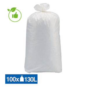 Sacs poubelle déchets lourds Tradition blancs 130 L, lot de 100