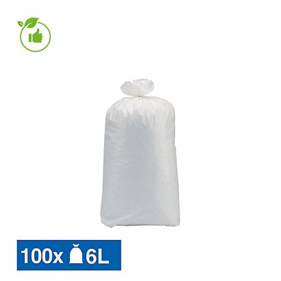 Sacs poubelle déchets lourds Tradition blancs 6 L, lot de 1000 - 1