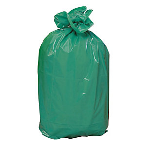 Sacs poubelle déchets lourds verts 110 L, lot de 200
