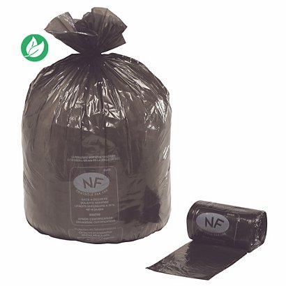 Sacs poubelle  NF 30 L Noir - lot de 1000 sacs
