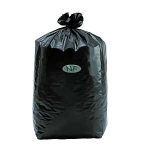 Sacs poubelles NF en fléxitène 100 L, coloris noir, lot de 500 Sacs poubelles NF en fléxitène 100 L, coloris noir, lot de 500