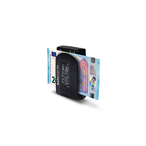 SAFESCAN Détecteur de faux billets portatif 85, vérification en 3 points, authentification en 1 seconde, fonctionnement sur batterie, compatibilité avec : billets EUR et GBP