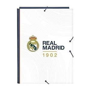 SAFTA E.22 Real Madrid, 1ª equipación Carpeta de gomas  y 3 solapas, cartón, Folio