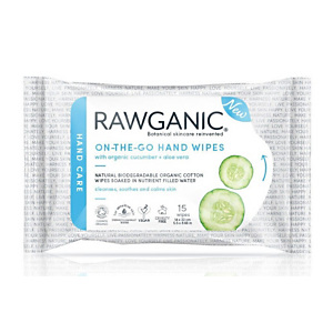 Salviette detergenti per mani Rawganic® Bio in cotone biologico biodegradabile (confezione 15 pezzi) Salviette detergenti per mani Rawganic® Bio in cotone biologico biodegradabile (confezione 15 pezzi)