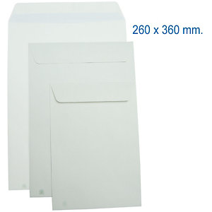 SAM AUTOSAM, Sobre de catálogo, 360 x 260 mm, autoadhesivo, papel, blanco